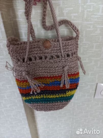 Вязаная сумка из джута. Pinterest