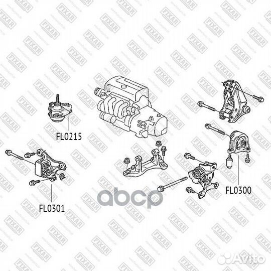 Опора двигателя правая FL0215 fixar