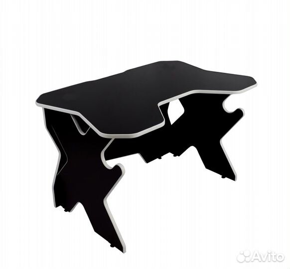 Стол компьбтерный игровой черный/белый кант X