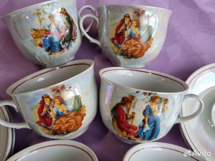 Новый чайный сервиз Полонский фарфор СССР 6 персон