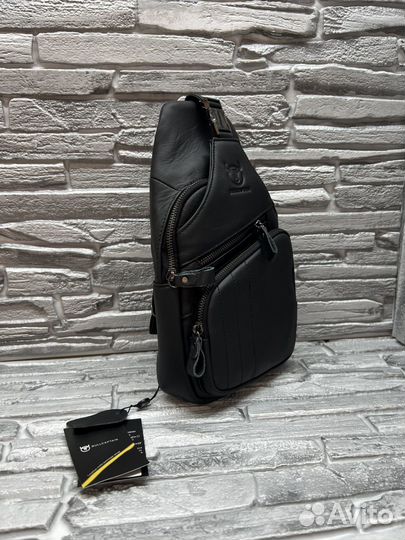 Нагрудная сумка через плечо кожа