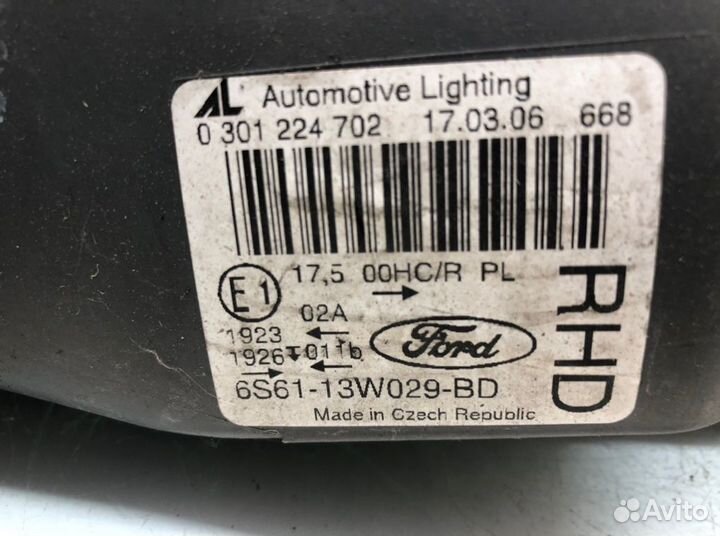 Фара 6S6113W029BD Ford Fiesta 5 (2002-2009)