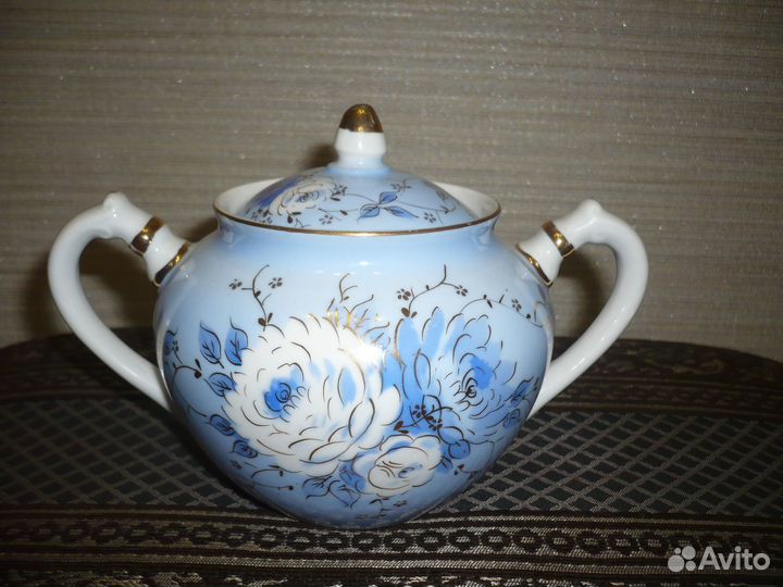 Сахарница-Голубой пион. Чайные пары