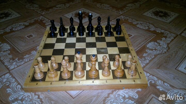 Деревянные шахматы СССР 1986г