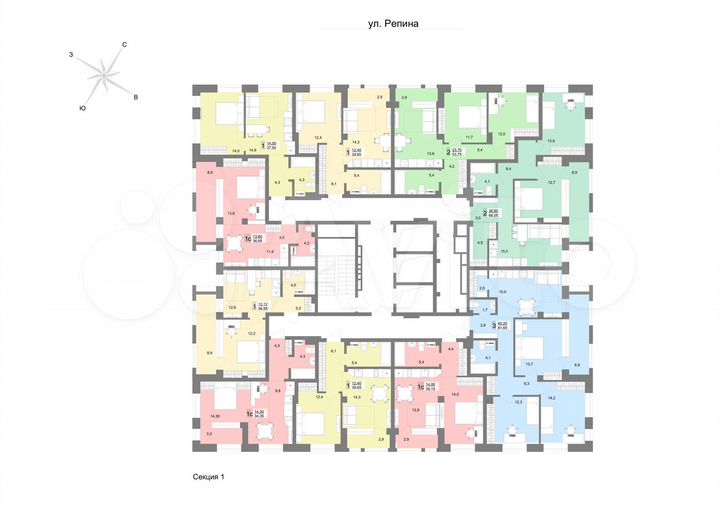 2-к. квартира, 53,6 м², 3/31 эт.