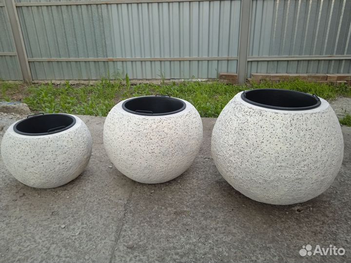 Бетонные кашпо вазоны напольные для цветов