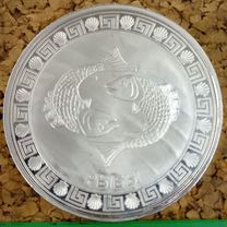 Монета 2012 знак зодиака Рыбы серебро ммд Токелау