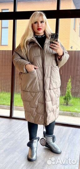 Куртка-пальто оверсайз, большой размер