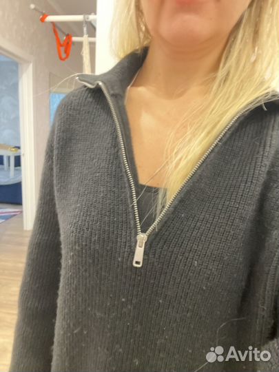 Свитер удлиненный на молнии