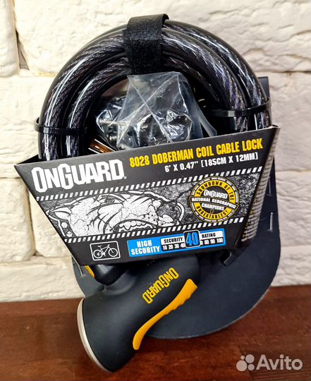 Тросовый замок OnGuard Doberman 185см (d10 и 12мм)