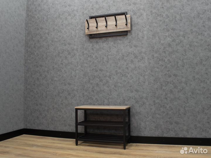 Вешалка и обувница в стиле лофт