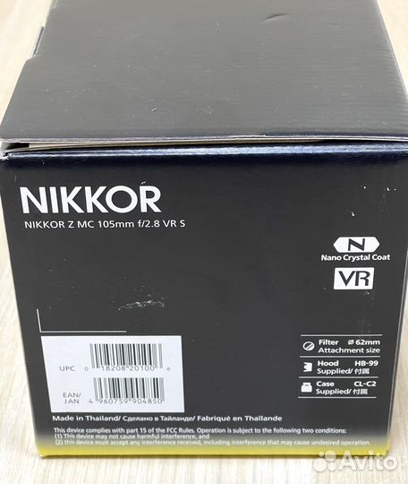 Nikon Z MC 105mm f/2.8 VR S Nikkor Новый