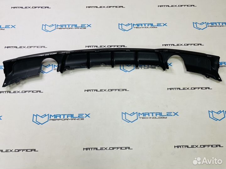 Диффузор заднего бампера BMW F30, под карбон, 1*1