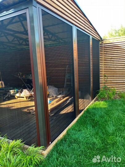 Сетка плиссе (гармошка) на терассу, в беседку