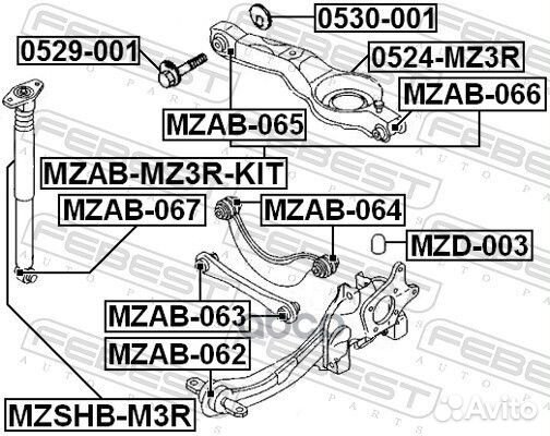 Сайлентблок заднего рычага mzab-062 Febest