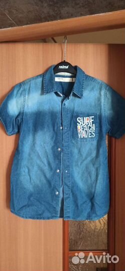 Джинсовая рубашка для мальчика 146