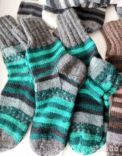 Носки шерстяные вязаные ручной работы