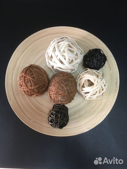 Тарелка, Чахэ IKEA (Бамбук) и декоративные шары