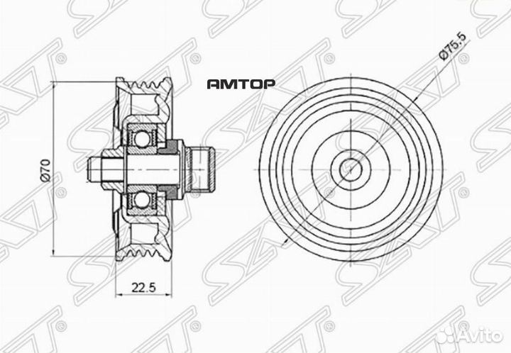 SAT ST-88440-26100 Ролик приводного ремня кондицио