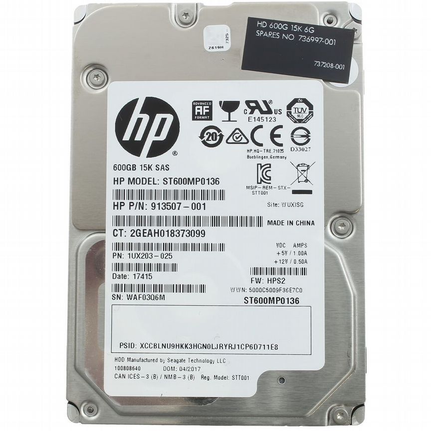 [913507-001] Жесткий Диск Hp 600gb Sas 2,5" Hdd 913507-001