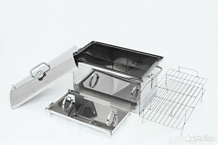 Коптильня с гидрозатвором средняя нерж. сталь