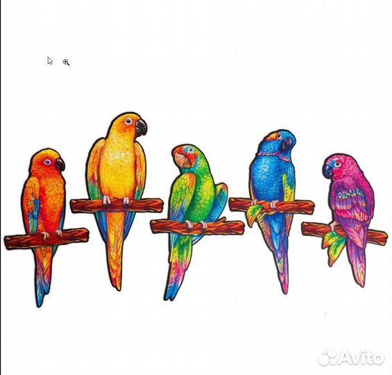 Деревянная мозаика - Игривые Попугаи,обмен