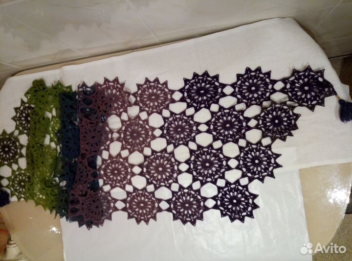 Палантин ажурный кружево Градиент