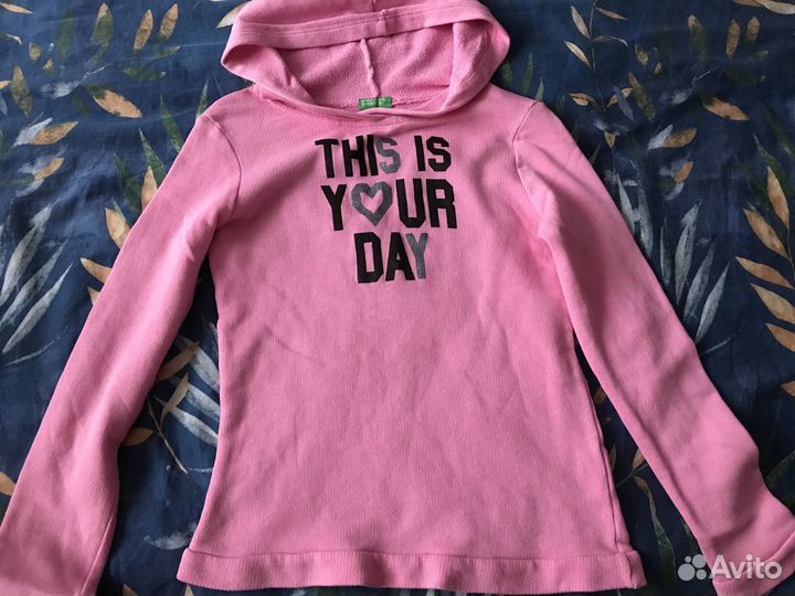 Хлопковая толстовка Benetton на 7-8 лет