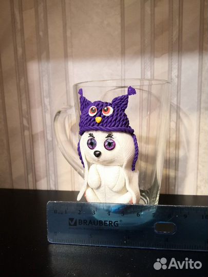 Кружка с декором из полимерной глины