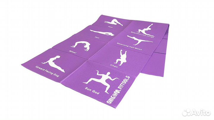 Складной коврик для йоги 4 мм (с упражнениями)