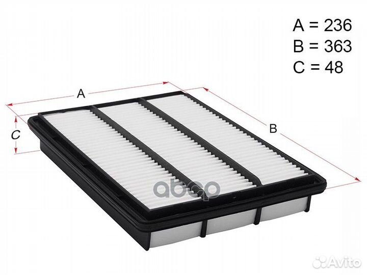 Фильтр воздушный mitsubishi pajero/monter 99- h