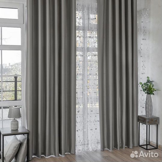 Портьеры сатен Адора Хром шторы