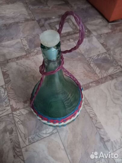 Советская бутыль в оплётке. Сетка авоська СССР