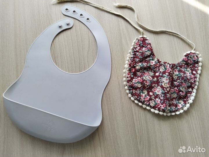 Силиконовый нагрудник слюнявчик для кормления