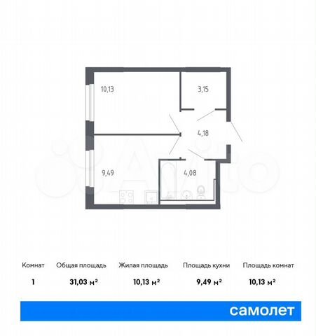1-к. квартира, 31 м², 17/17 эт.