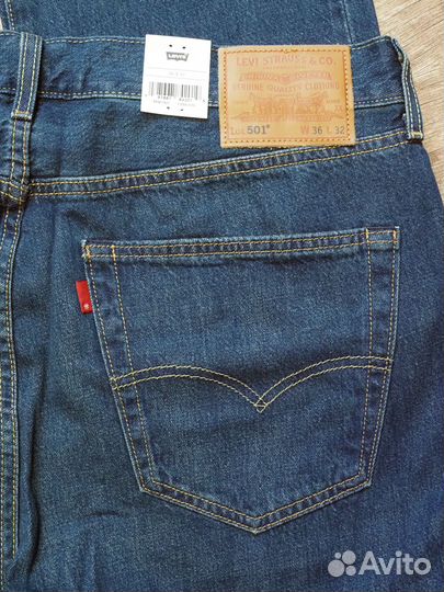 Джинсы Levis 501 легкие новые 36х32