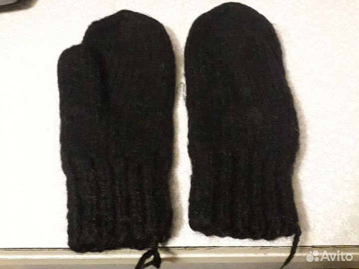 Варежки теплые женские из овечьей шерсти