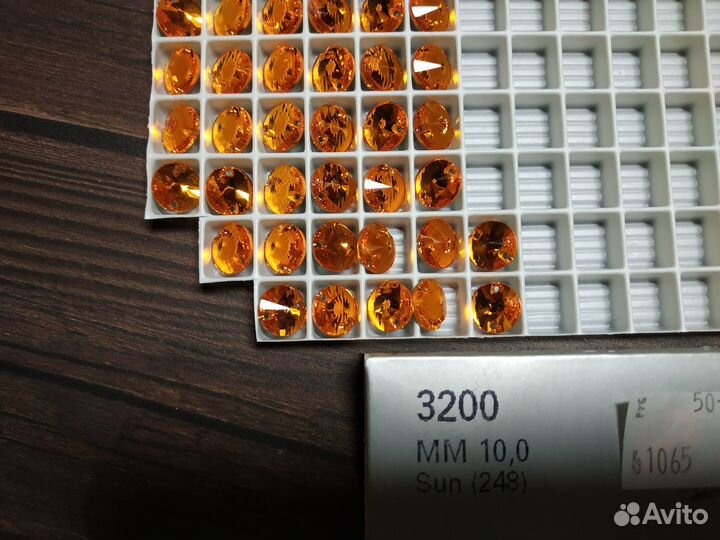 Swarovski 3200 стразы пришивные 10 мм Sun 6 шт
