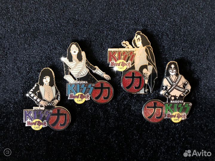 Hard Rock Cafe Pins / Kiss Series / Japan / 5 Sets