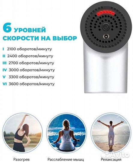 Перкуссионный вибромассажер (массажер пистолет)