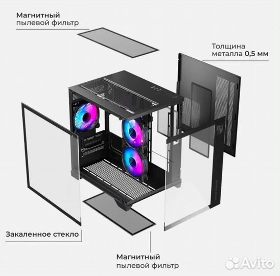 Корпус для пк Invader Q3 Micro-ATX Кубик (новый)