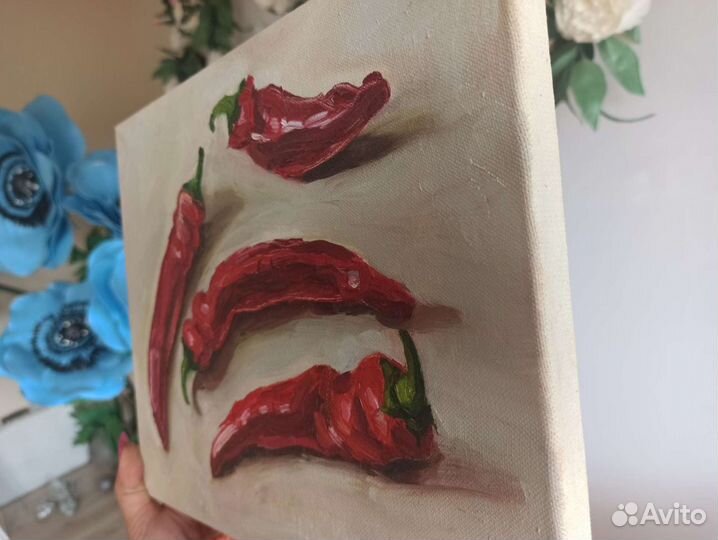 Перцы. Картина маслом