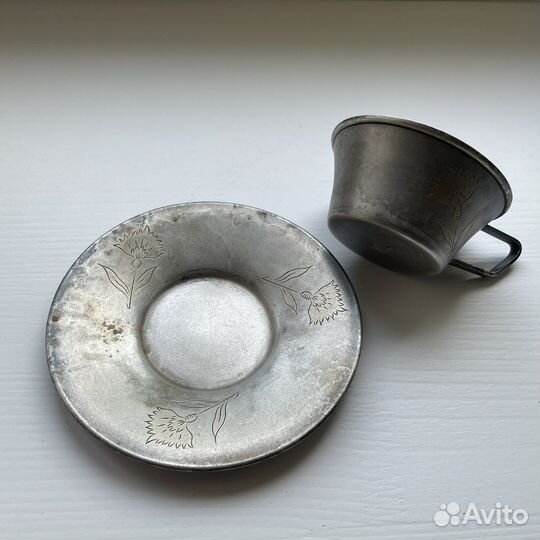 Серебряная чашка, сервиз СССР 875 пробы