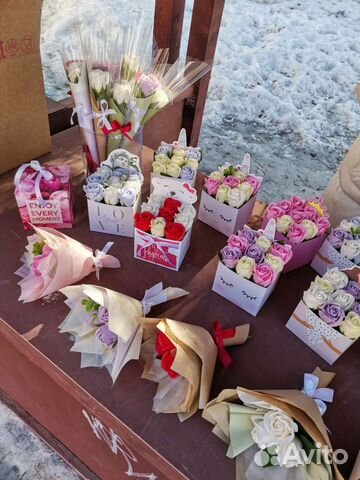Мыльные розы (букеты, коробки) на 8 марта