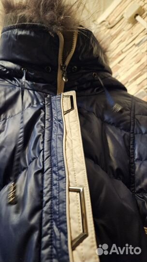 Пуховик зимний женский 52 54 с натуральным мехом