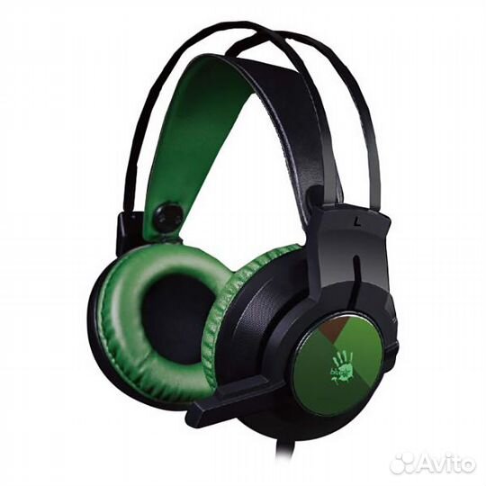 Наушники с микрофоном A4Tech Bloody J450 черно-зел