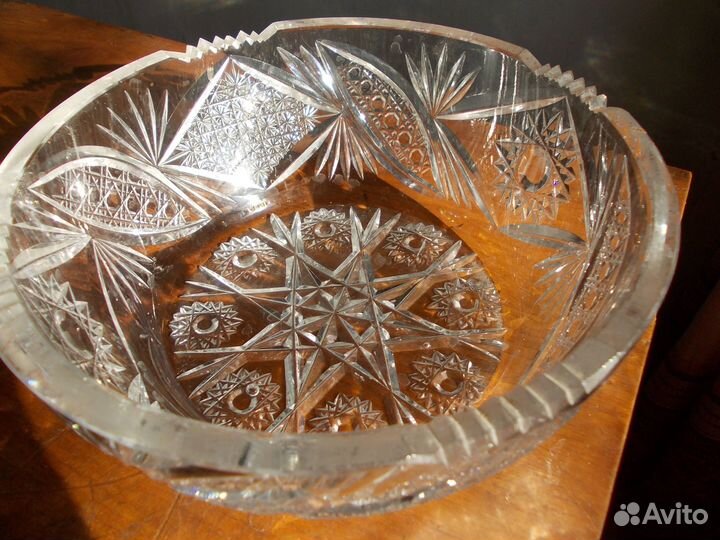 Ваза хрустальная с алмазной гранью СССР