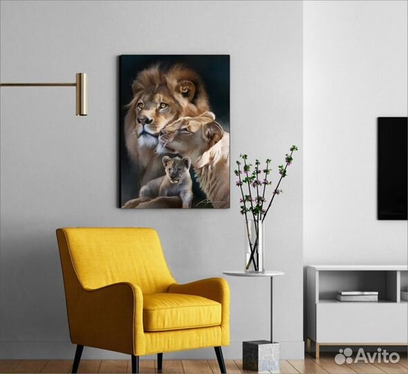 Картина на холсте Семья львов 40*60см