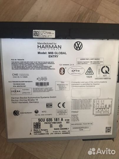 Продам магнитолу R-140 volkswagen polo седан