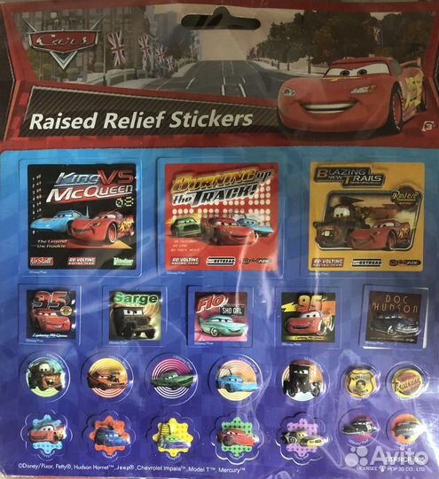 Объемные наклейки Cars Disney 15 шт